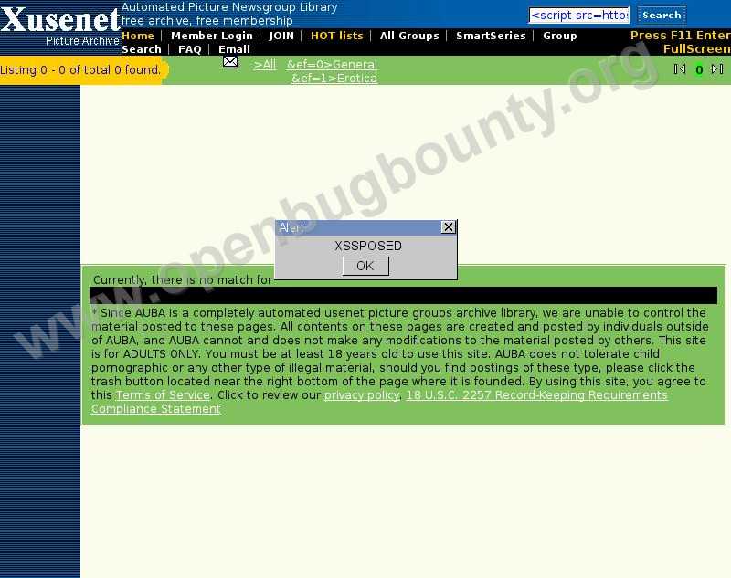 archive.xusenet.org Cross Site Scripting vulnerability OBB-182274 | Open  Bug Bounty