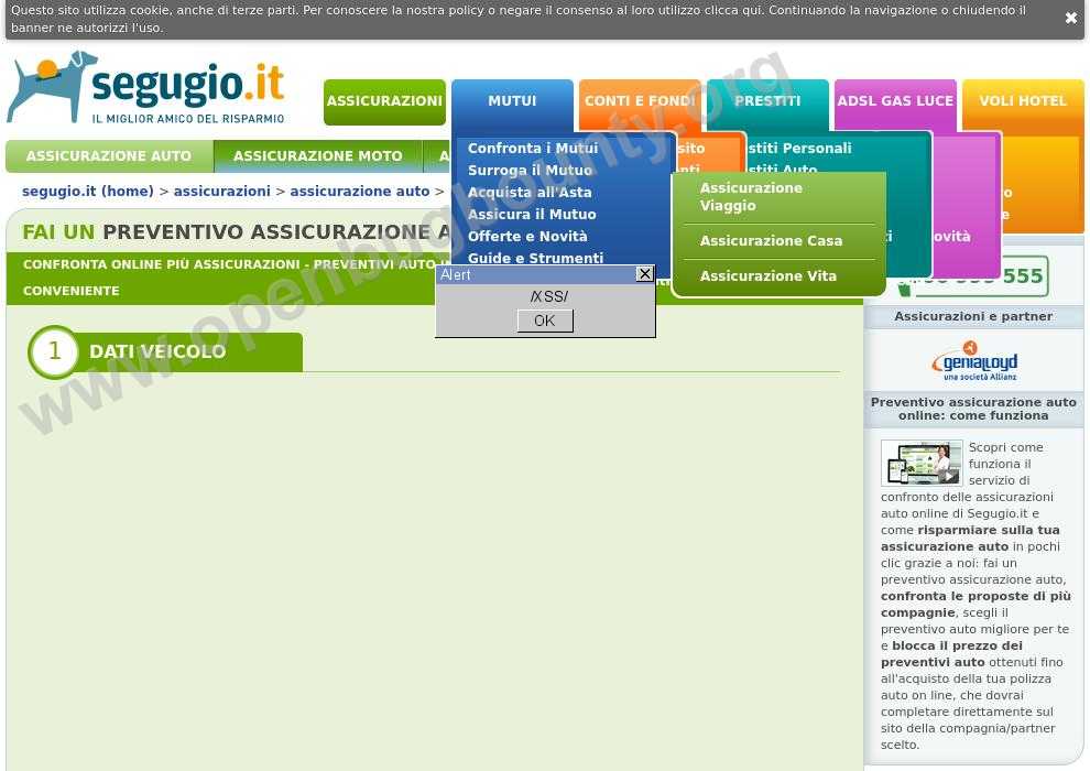 All Vulnerabilities for assicurazioni.segugio.it Patched via Open Bug Bounty