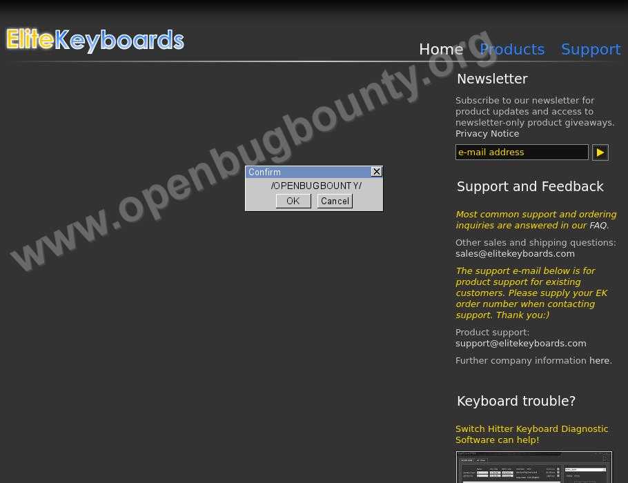 elitekeyboards.com Cross Site Scripting vulnerability OBB-631615 | Open Bug  Bounty
