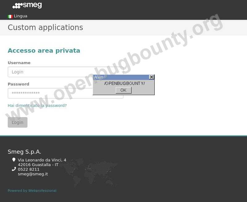 ssc.smegtech.com Cross Site Scripting vulnerability OBB-651877 | Open Bug  Bounty